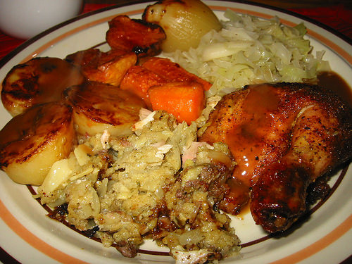 Roast chicken dinner
