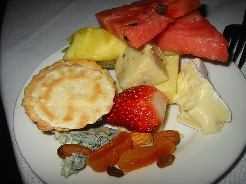Cheese, crackers and fruit