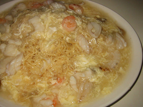 Long life noodles with seafood