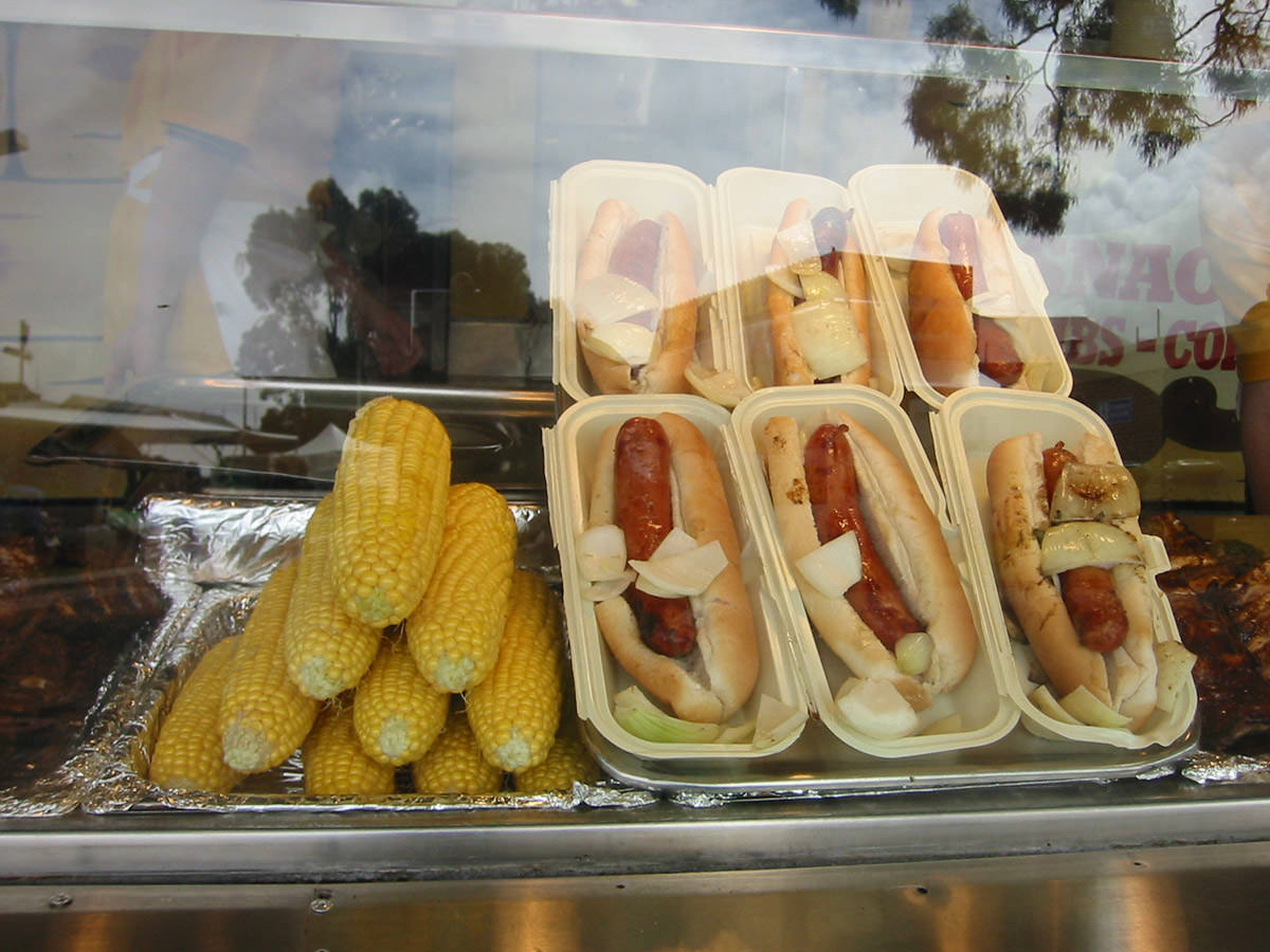 Corn and hot dogs