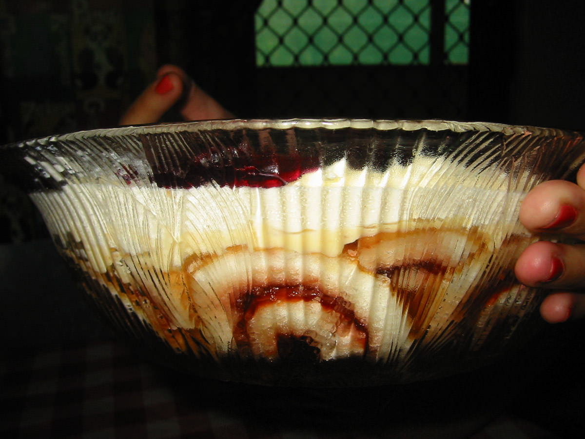Trifle, side shot showing layers
