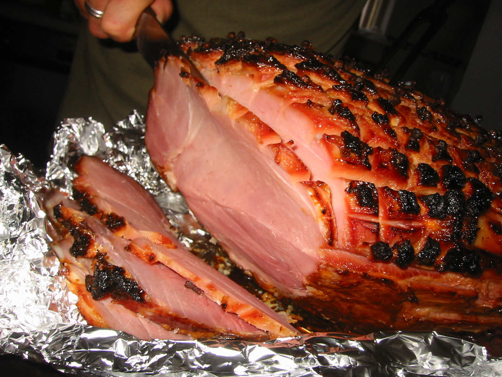 Carving the ham