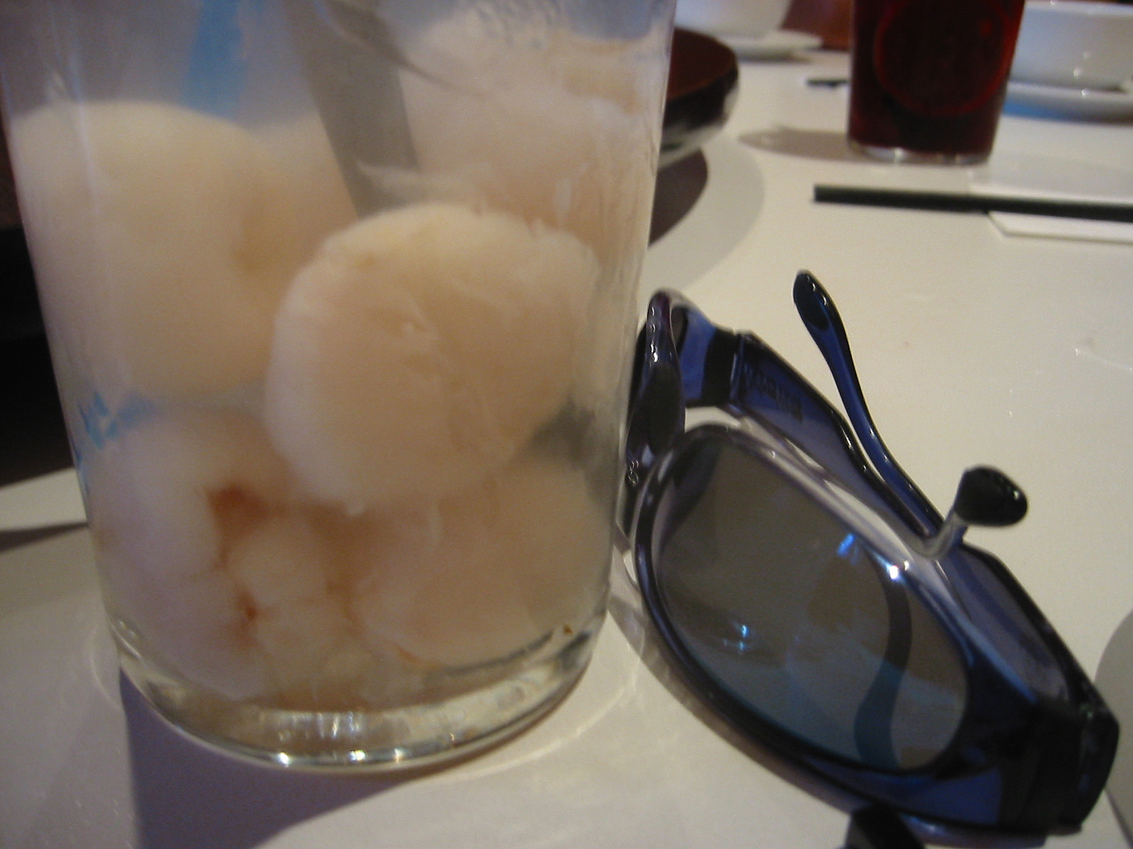 Lychee drink and sunnies