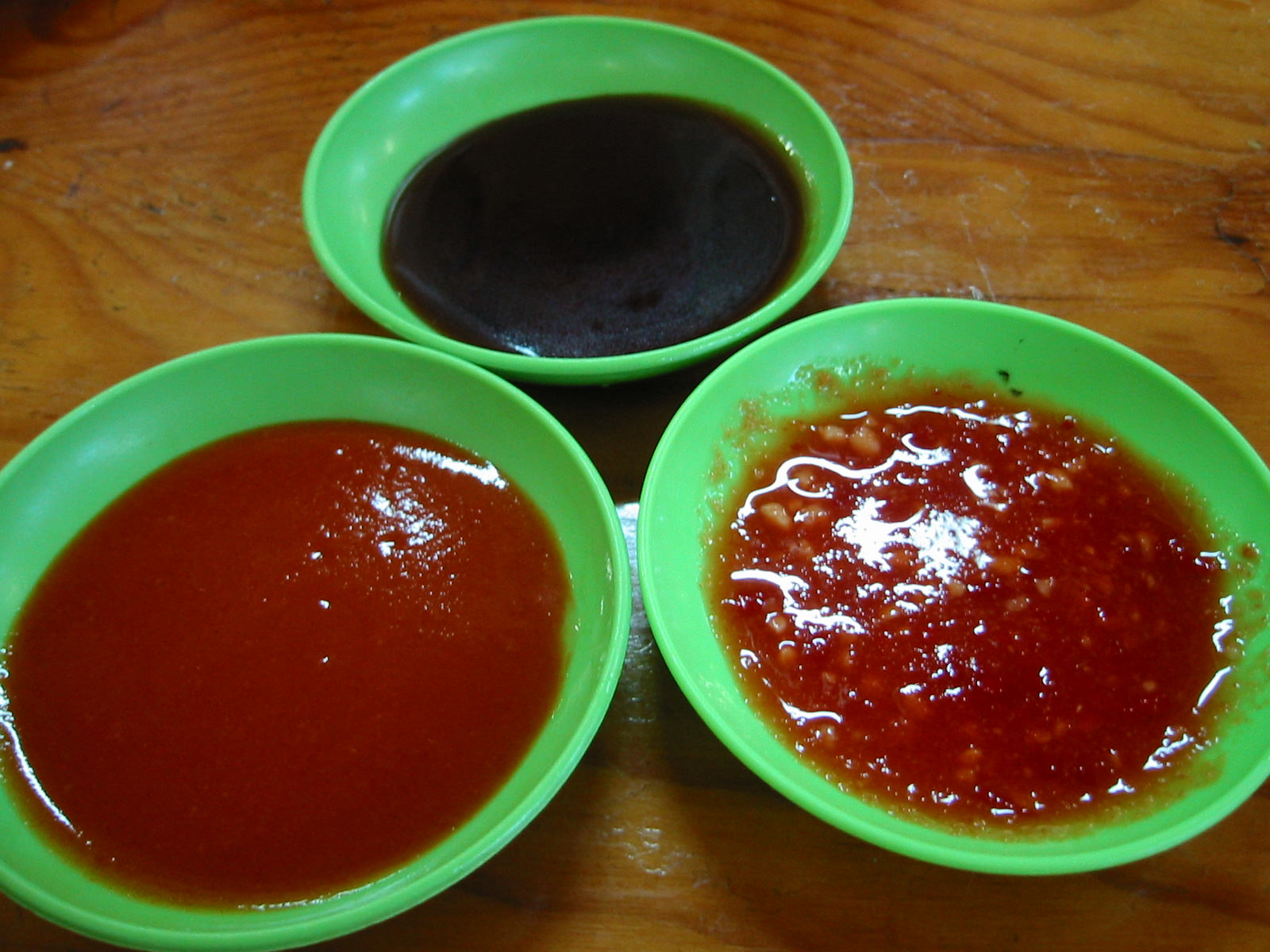 A trio of sauces