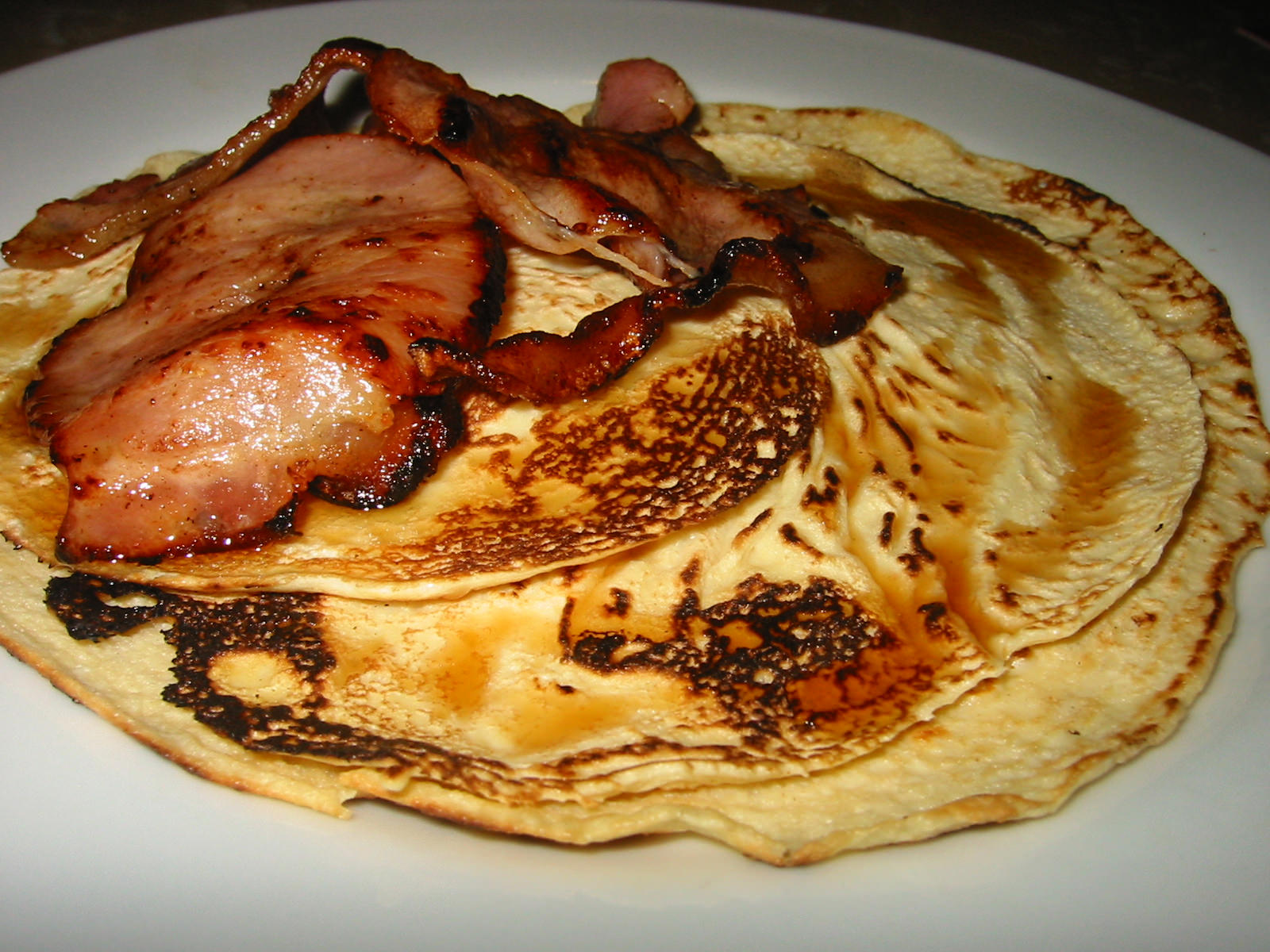 Bacon, pancakes and maple syrup