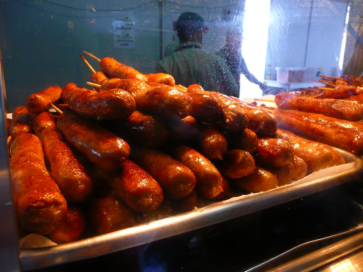 Sausages on sticks