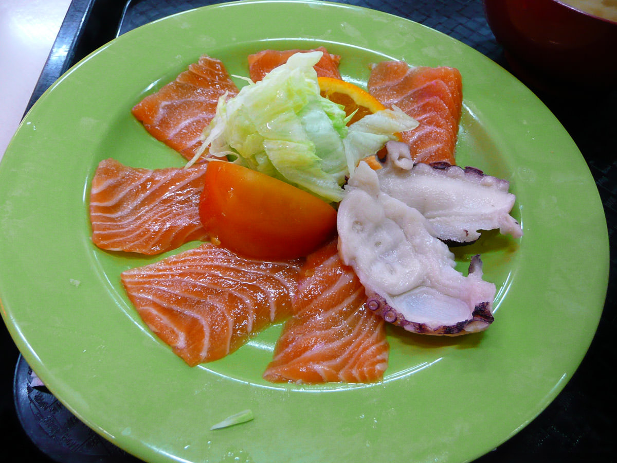 Sashimi plate close up