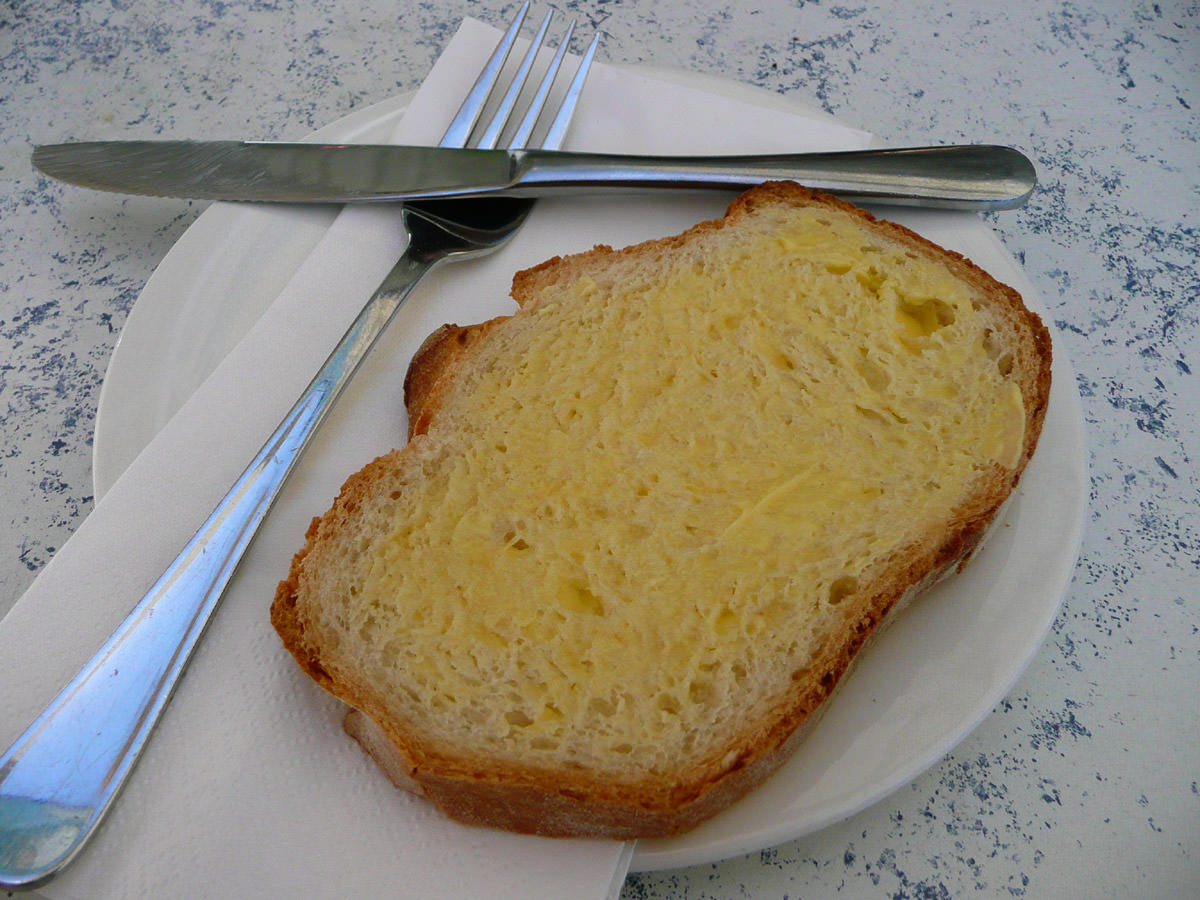 Buttered bread