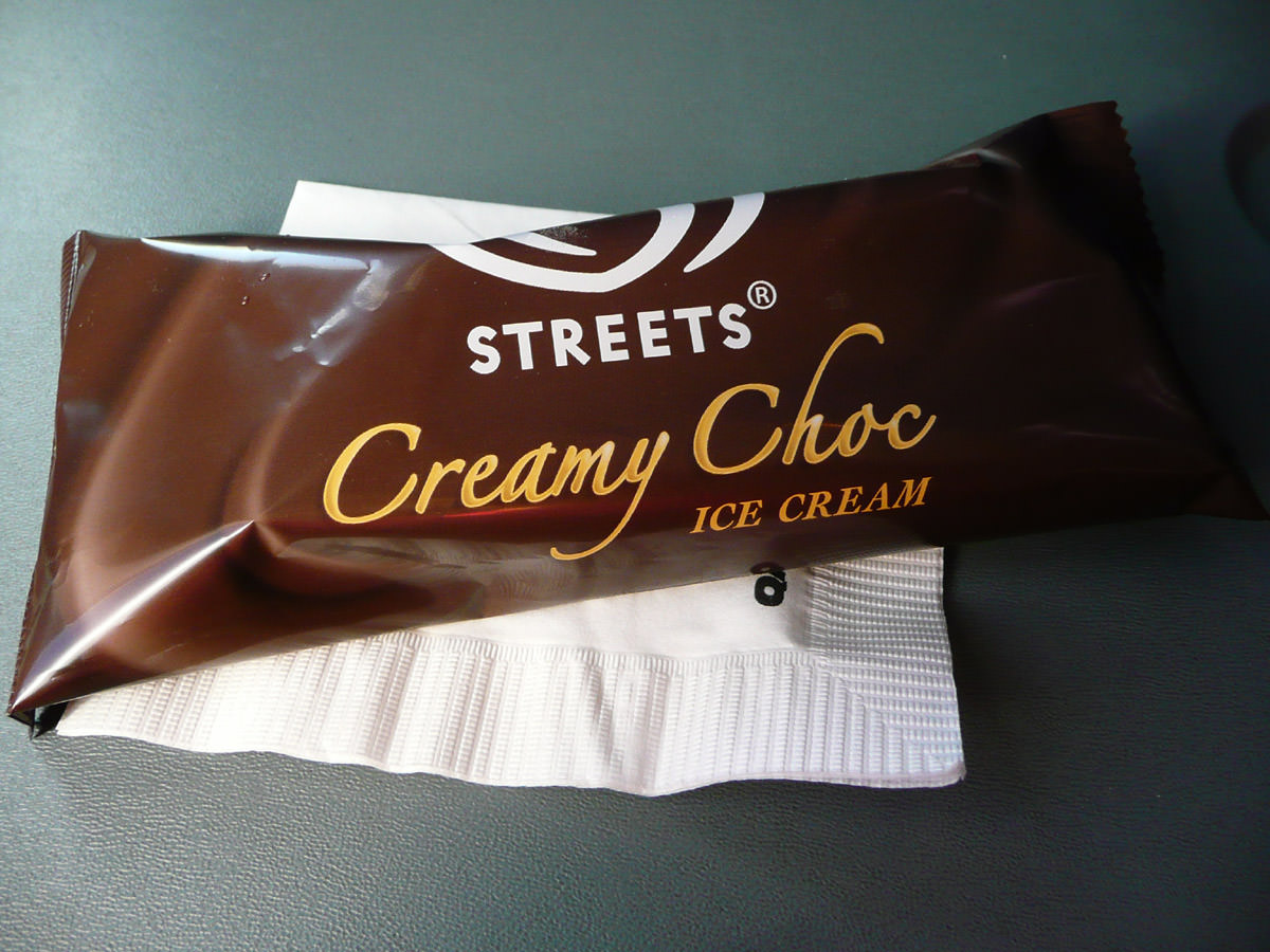 Creamy Choc Ice Cream in wrapper