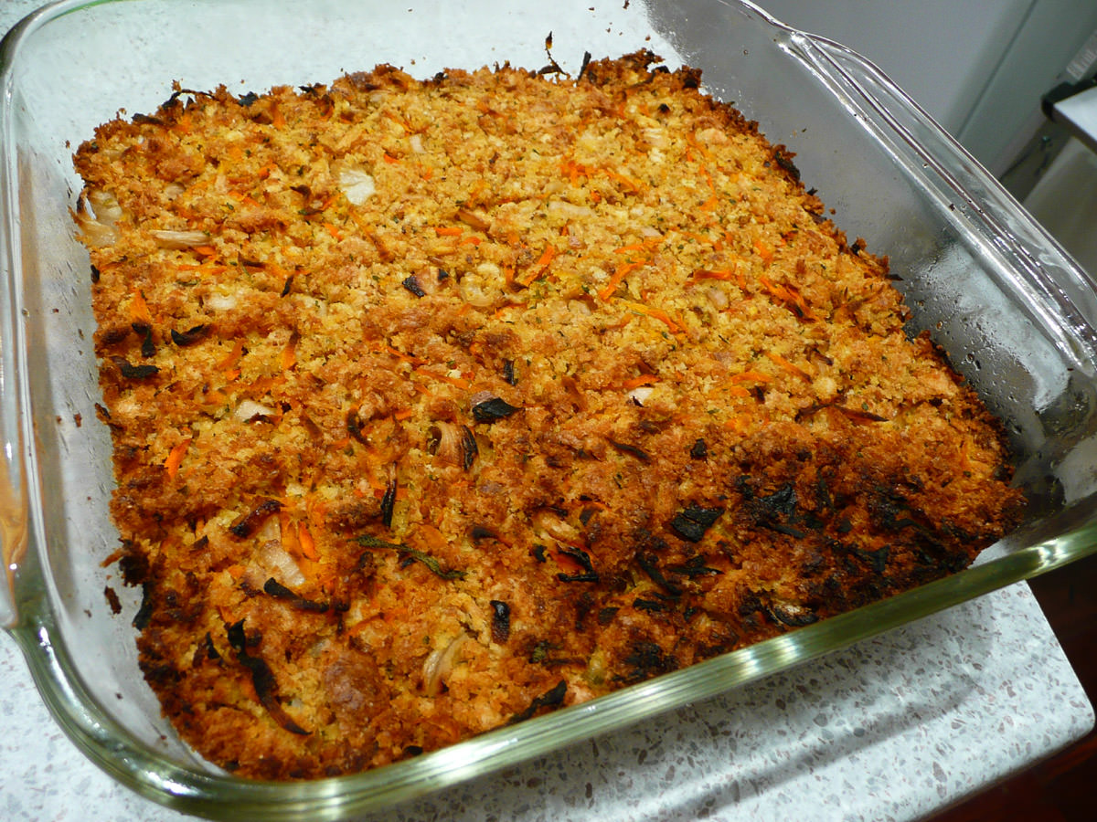 Ange's special baked stuffing