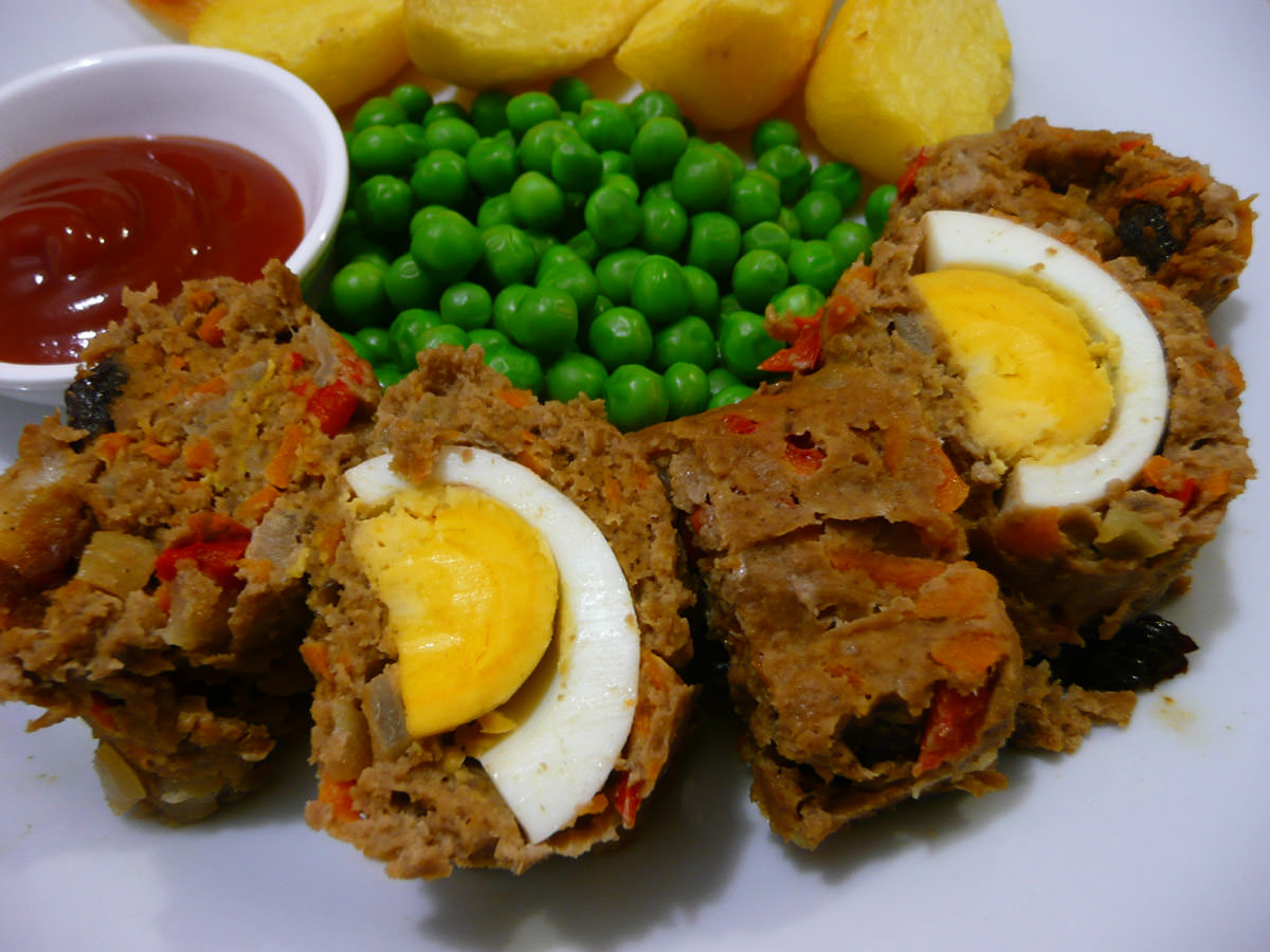 Filipino-style meatloaf - close-up