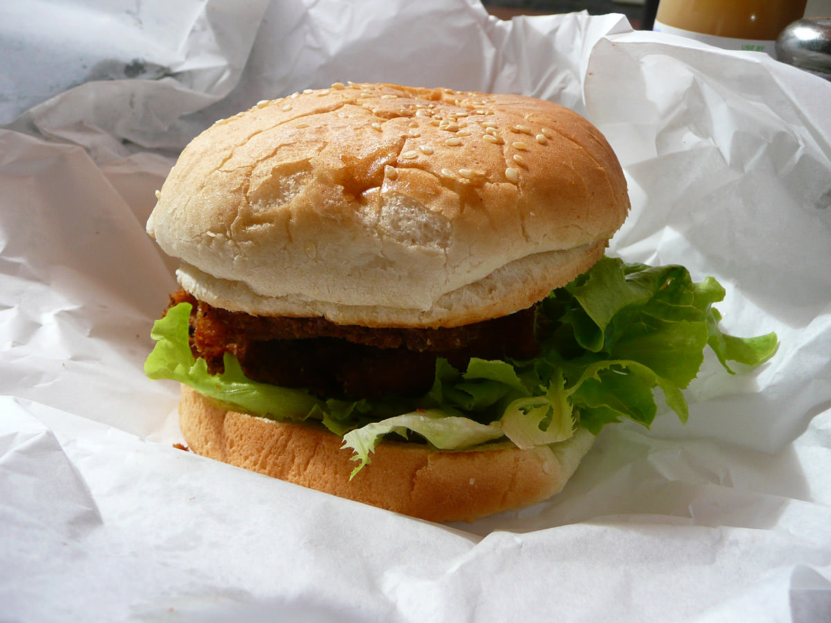 Chicken schnitzel burger