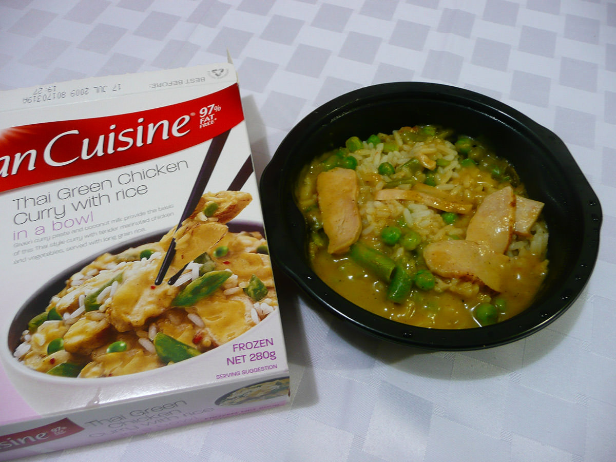 Lean Cuisine Thai Green Chicken Curry with rice