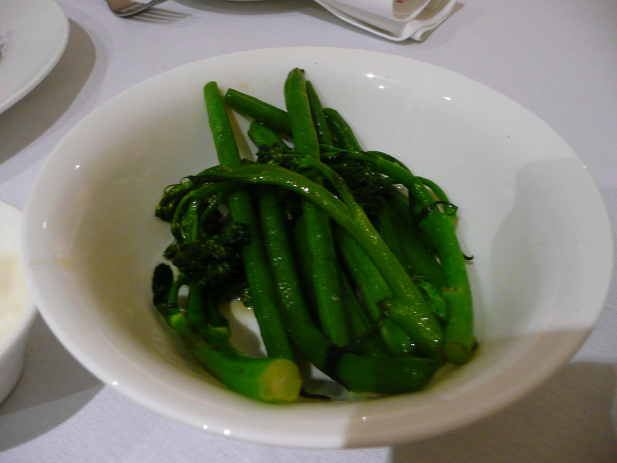 Steamed green vegetables