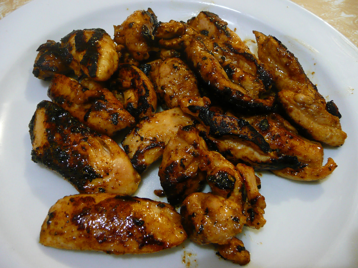 Panfried barbecue-flavoured chicken