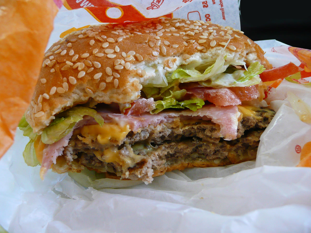 Hungry Jack's Bacon Deluxe, heavy lettuce and onion