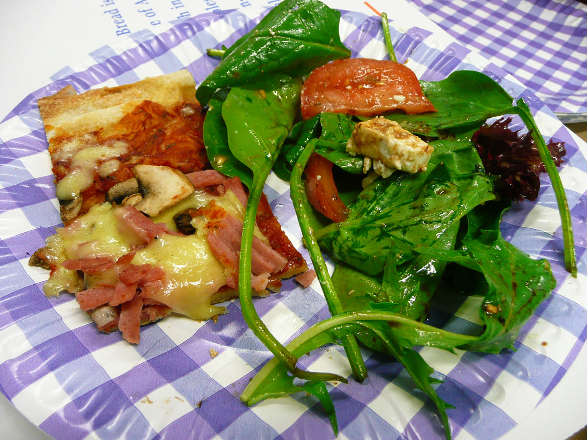 The Lot pizza and salad