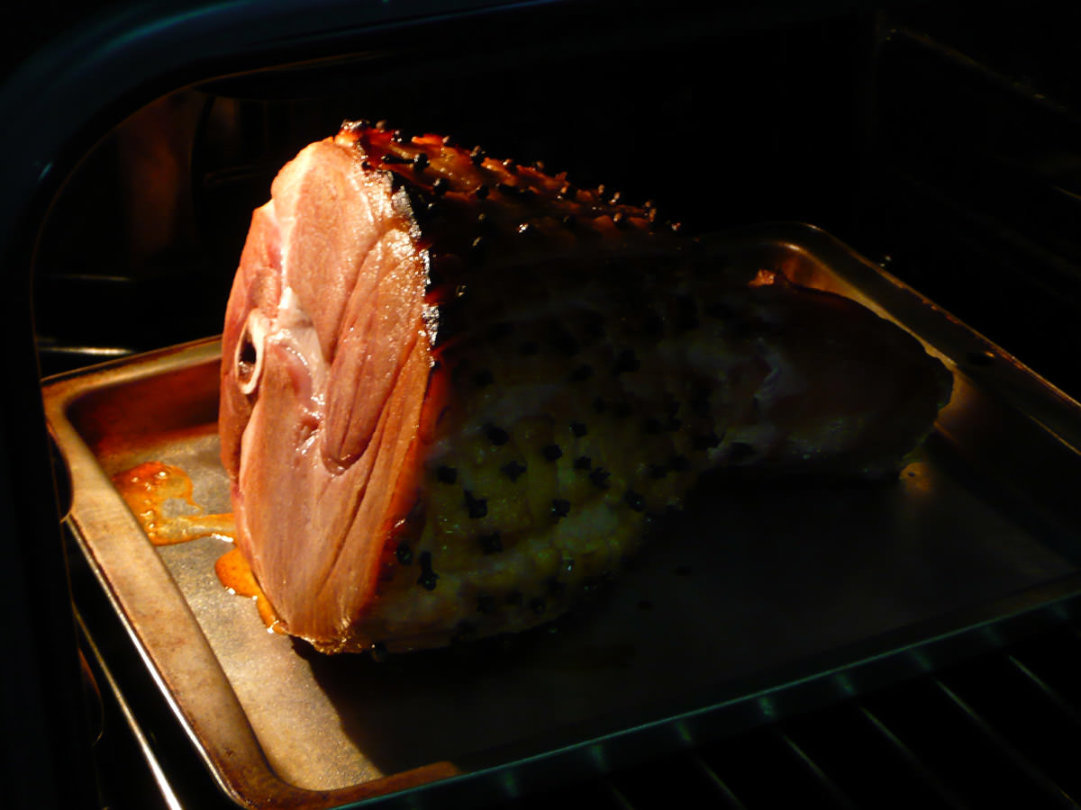Christmas ham in the oven