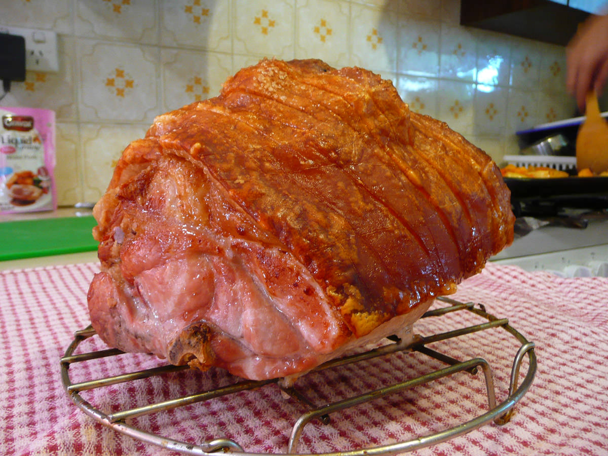 Roast pork resting
