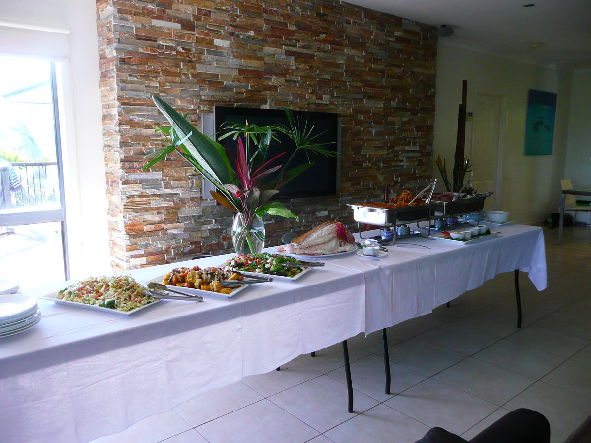 The buffet table