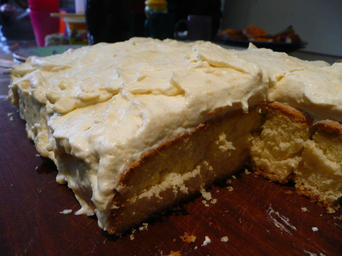 Durian cake, cut