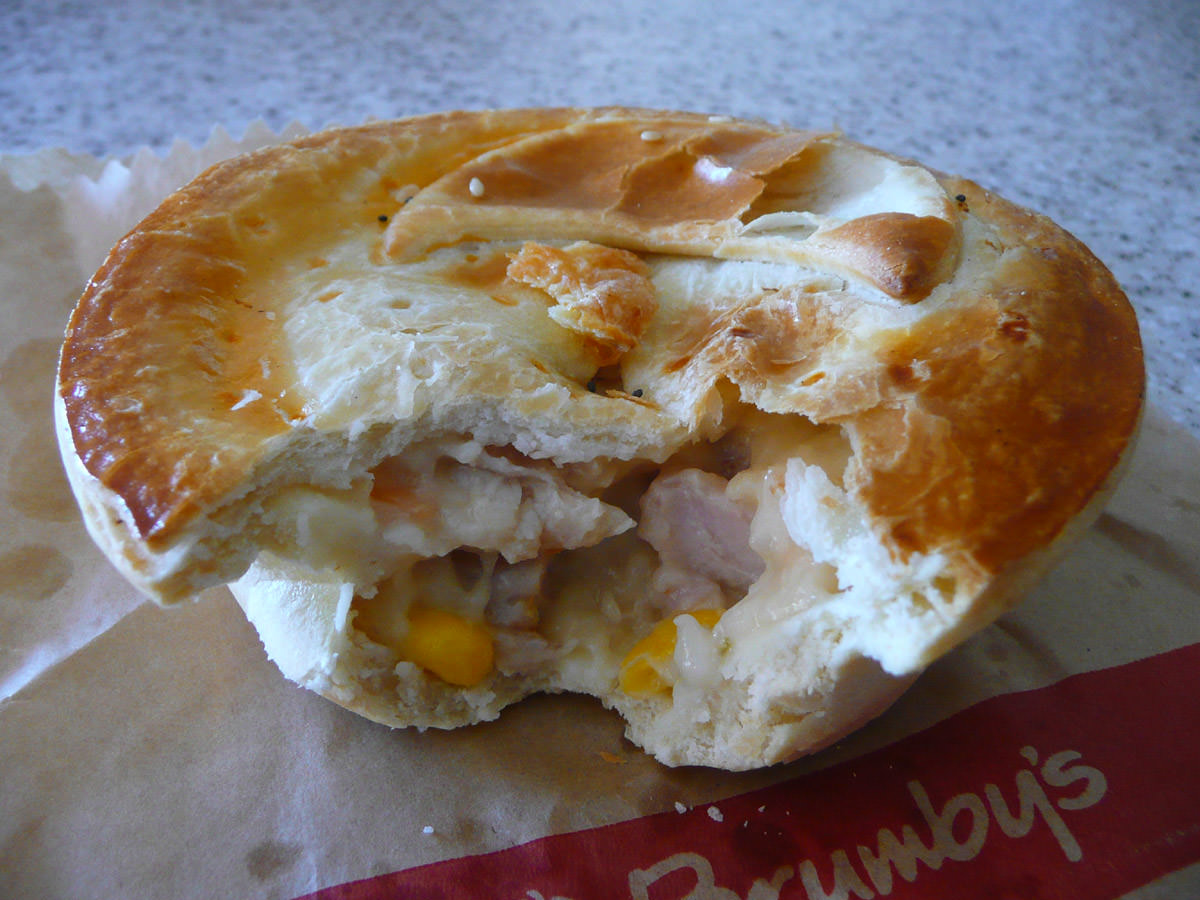 Chicken pie from Brumby's - innards
