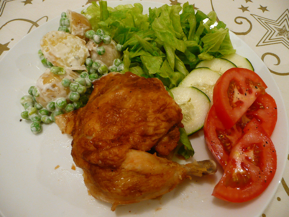 BBQ Chicken with salad