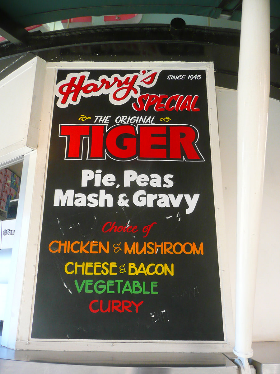 Tiger pie menu