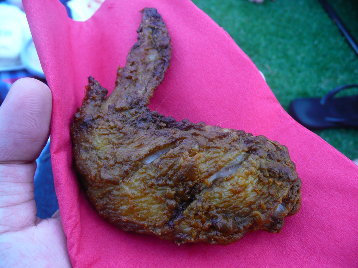 One of Jay's curry chicken wings