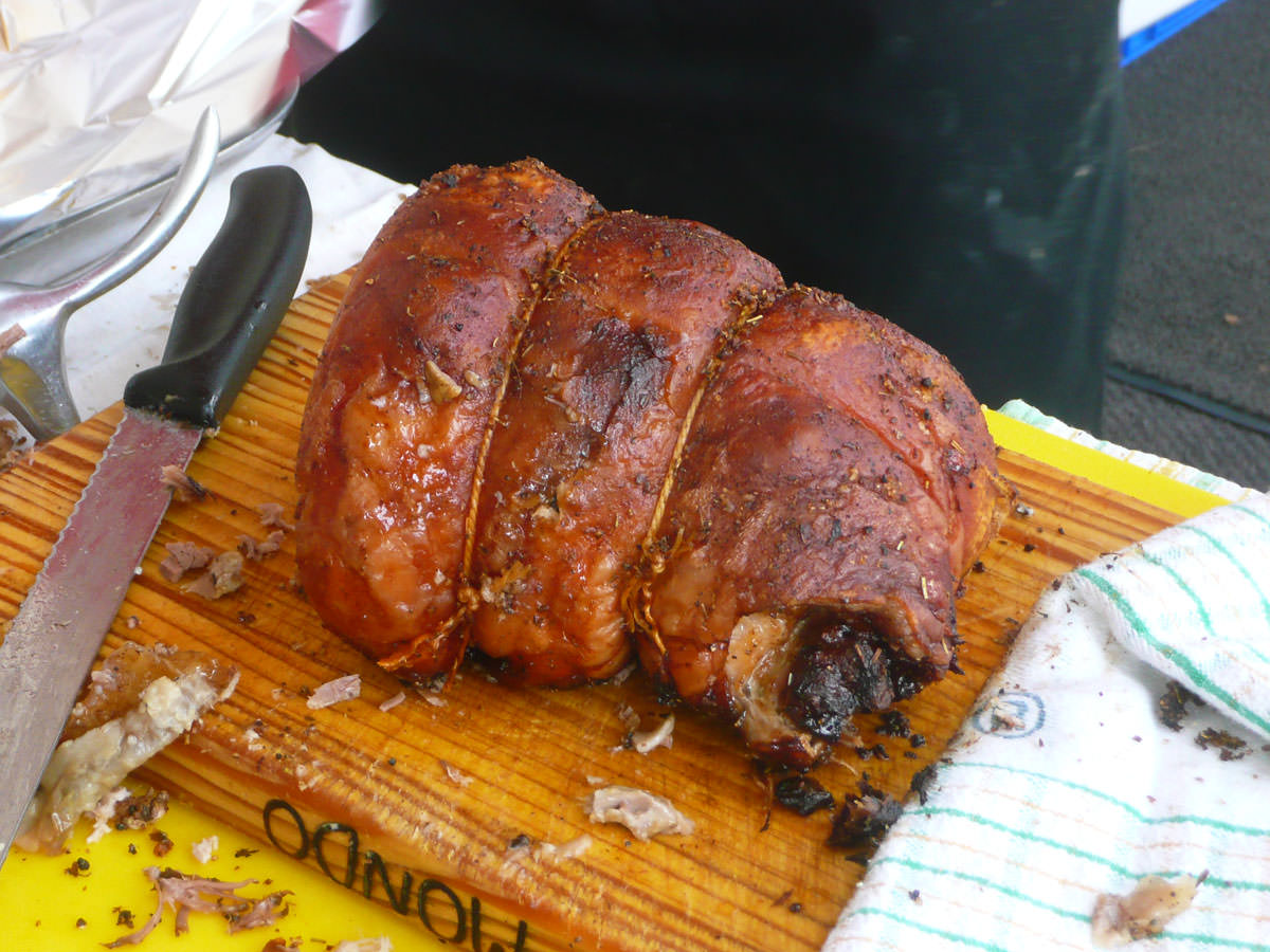 Roast pork ready for carving