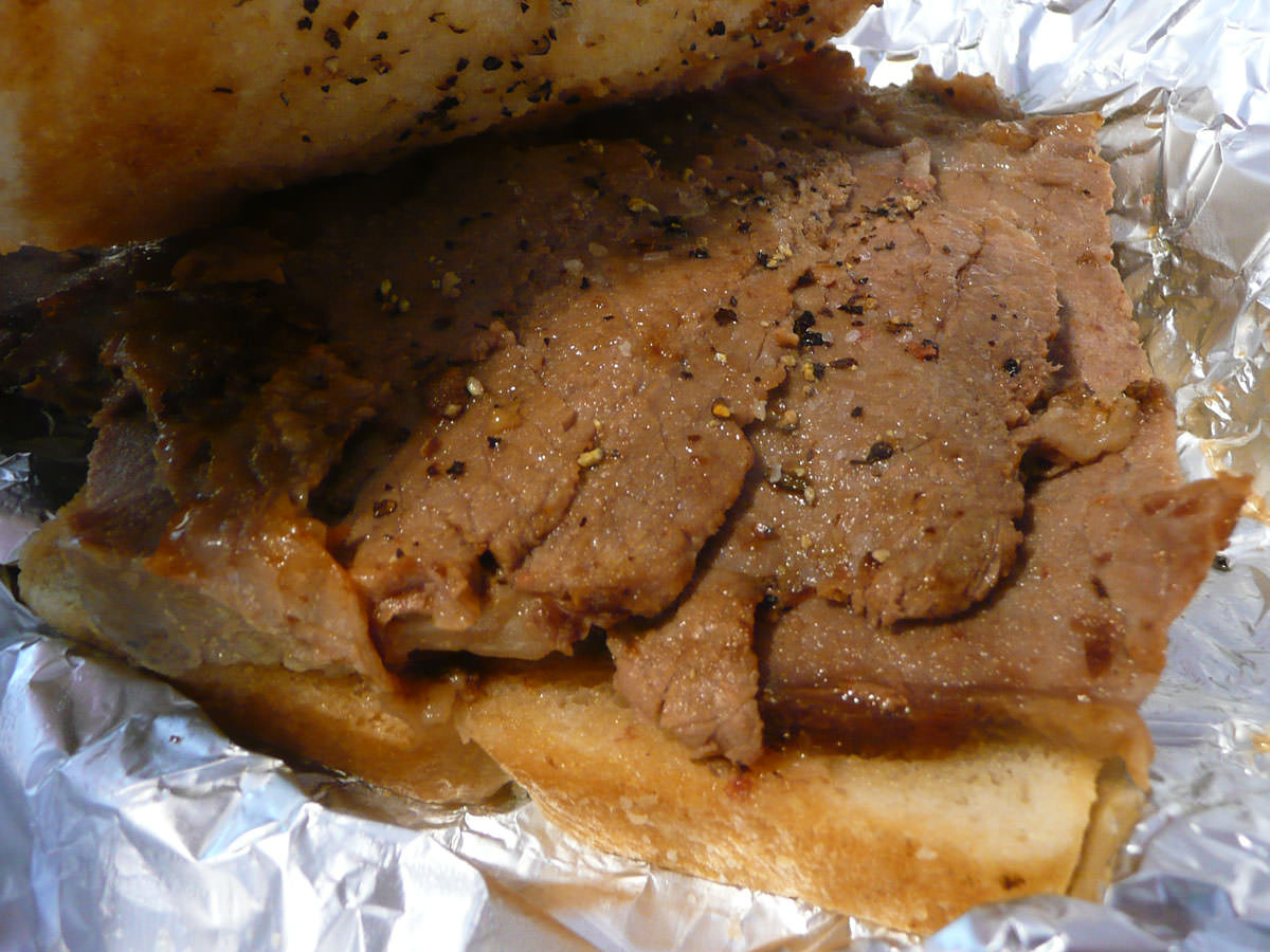 Roast lamb sandwich - the meat shot