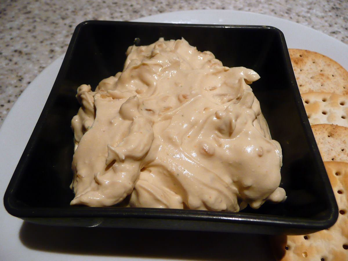 French onion dip made with Tofutti cream cheese