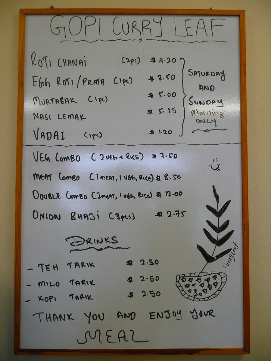 Gopi Curry Leaf menu