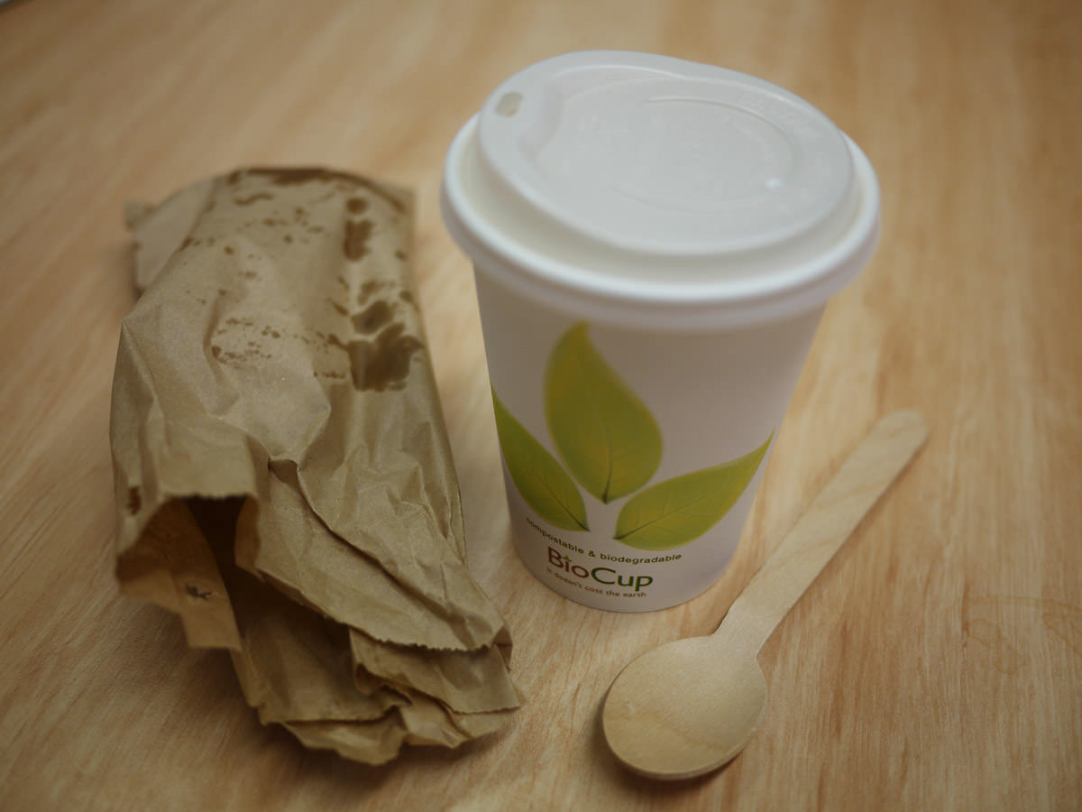 Takeaway cup of soup...and what's in the brown bag?