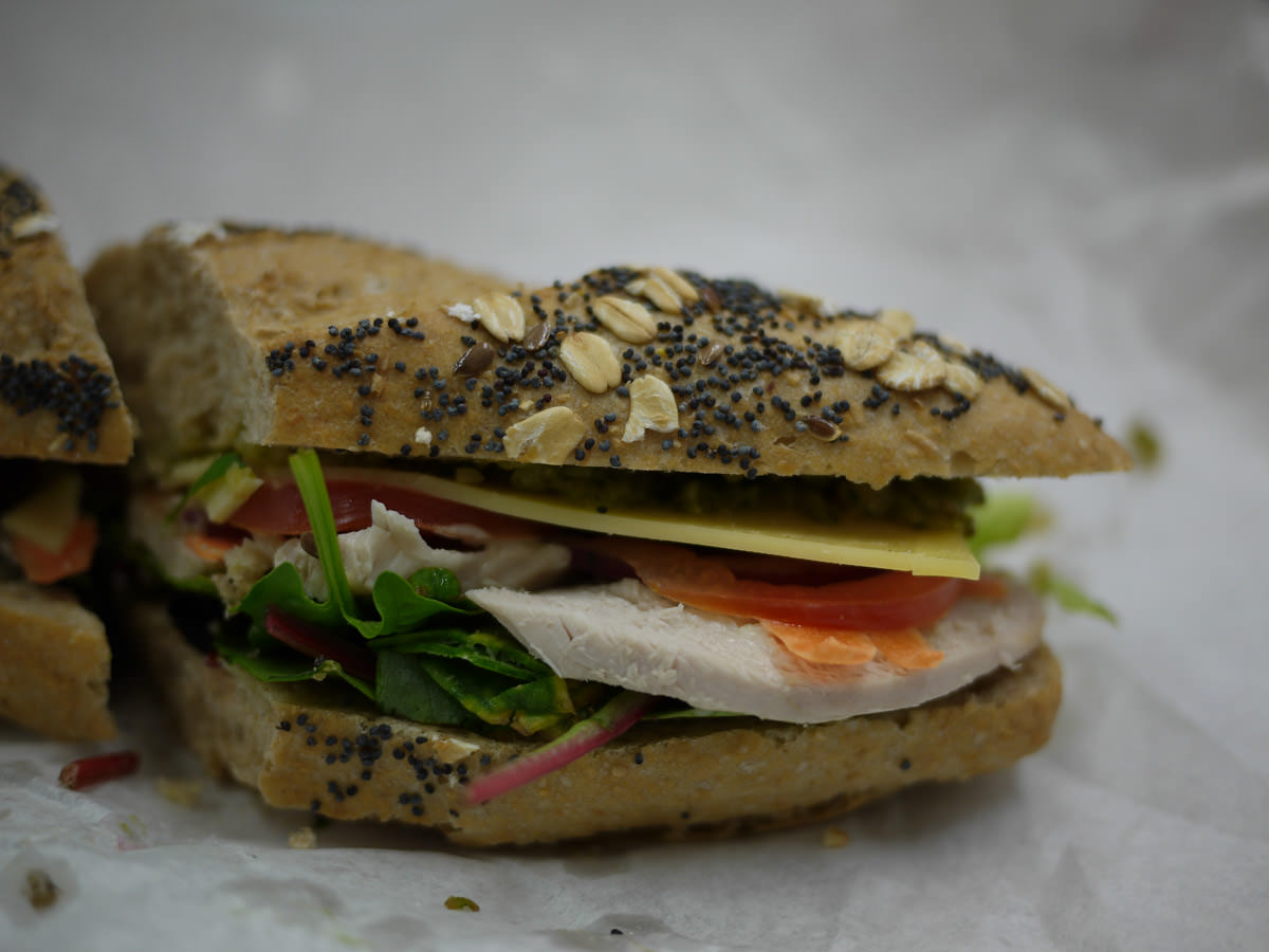 Organic chicken roll from City Farm Cafe