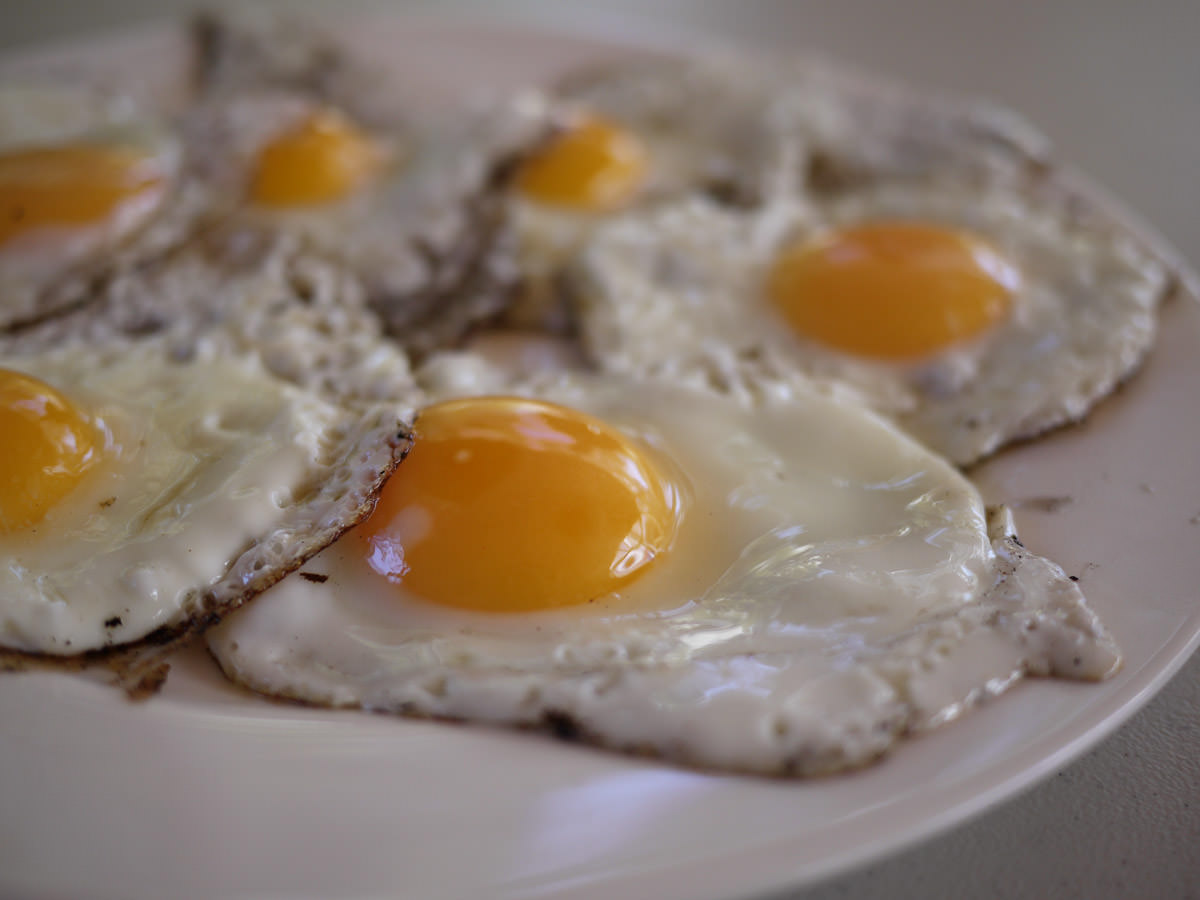 Fried eggs close-up