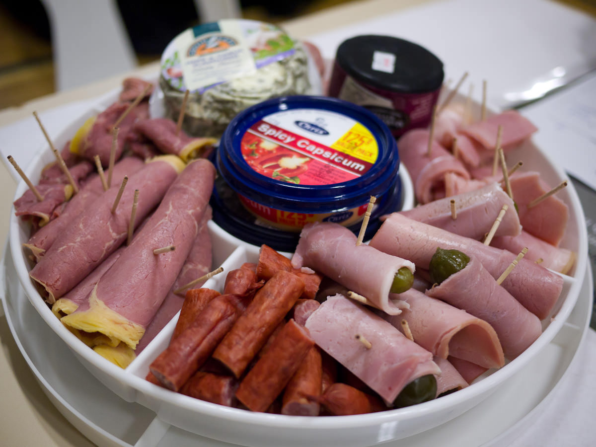 Cold meats, cheese and dips by CW and M
