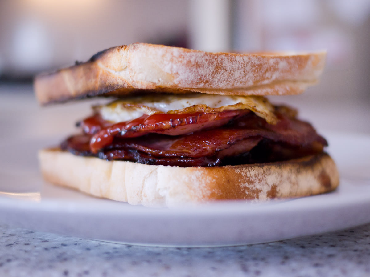 Bacon and egg toasted sandwich