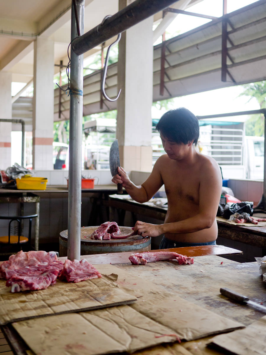 Chopping pork