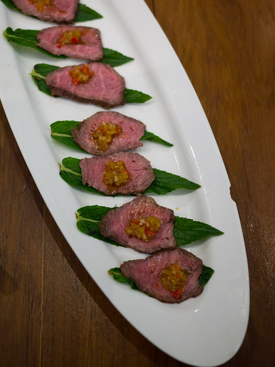 Tataki wagyu beef with sichuan-style spicy dressing (AU$15.90)