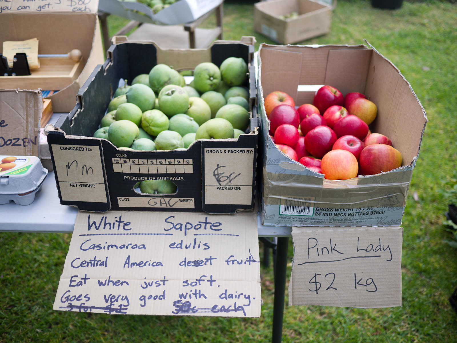 White sapote and pink lady apples