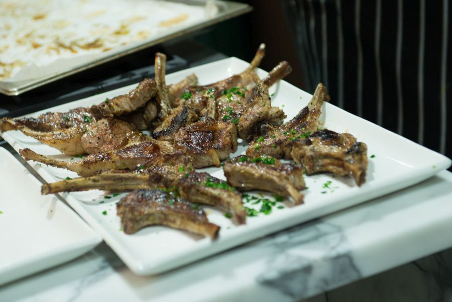 Lamb chops cooked with olive oil, lemon juice and oregano