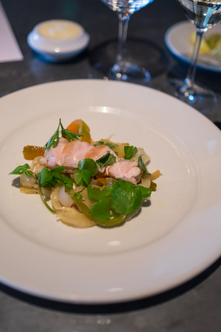 Rabbit escabeche, heirloom pepper, fennel, cress - paired with Mt Beautiful Sauvignon Blanc 2013