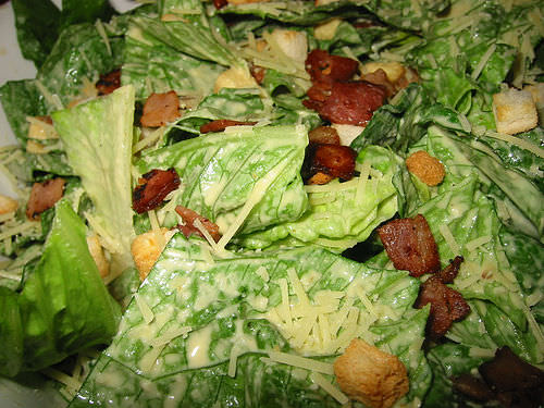 caesar salad, close-up