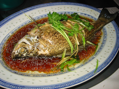 Whole steamed fish