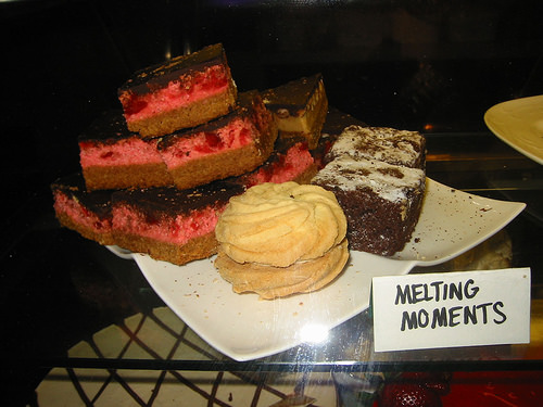 Cherry slice, melting moments and chocolate brownies
