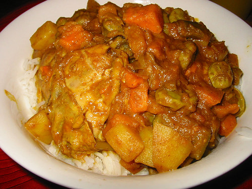 Chicken and vegetable korma