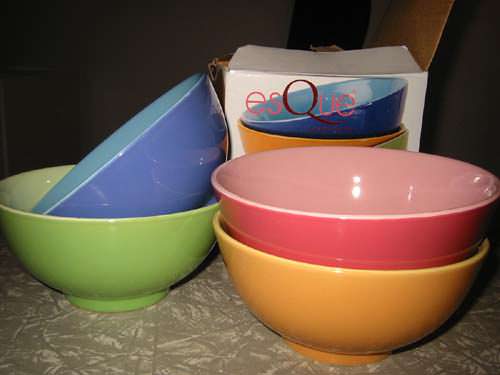 Cheap colourful bowls
