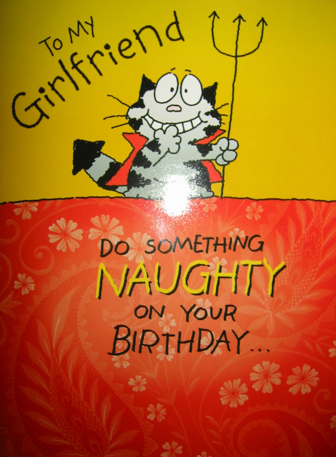 To my girlfriend - do something NAUGHTY on your birthday...