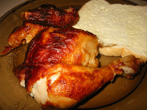 Chicken and bread